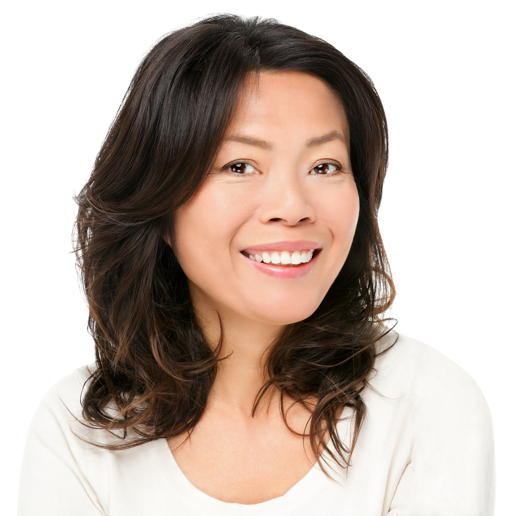 Asian woman smiling happy portrait. 