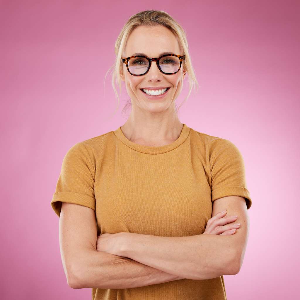 Happy woman with glasses