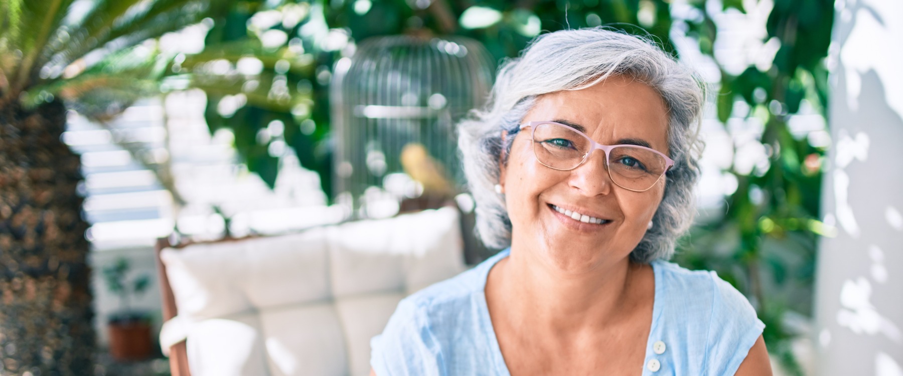 Middle aged woman smiling