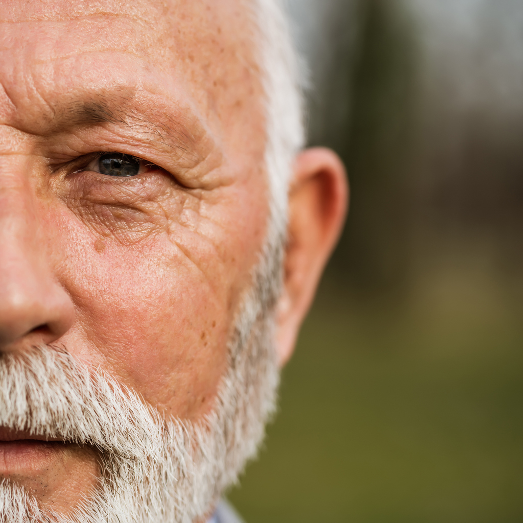 Senior man with serious look